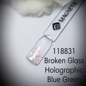 Broken Glass Holographic Blau Grün